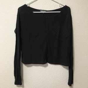 Dark gray cropped long sleeve